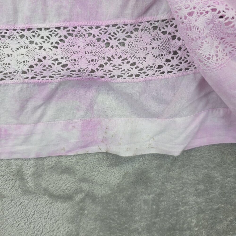 LoveShackFancy Dress Womens Small Pink Tie Dye Lace Button Front Maxi Boho - Picture 6 of 16